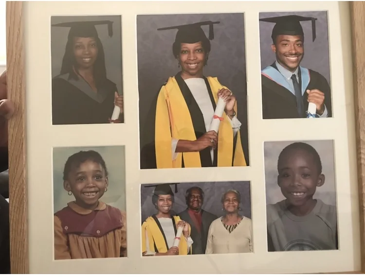 A family photograph from the original About page.